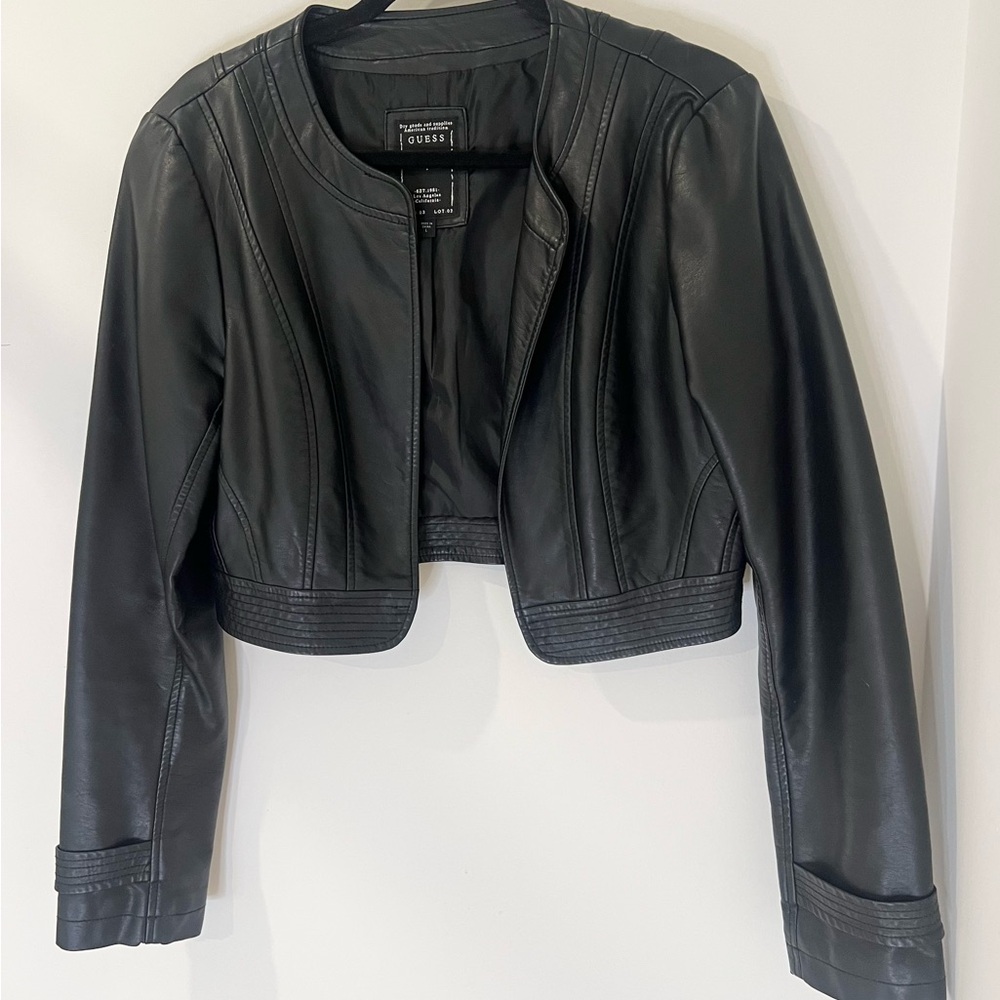 Guess Women's Sleek Black Leather Jacket